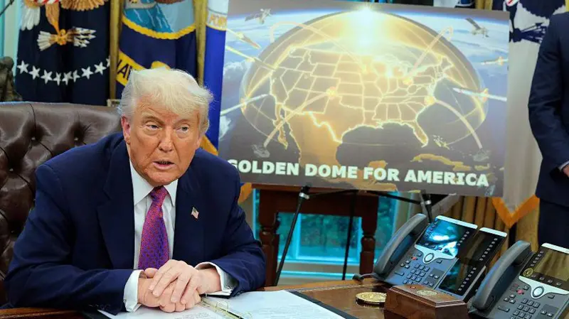 Trump anunció la construcción de un “domo dorado” para proteger a Estados Unidos de ataques desde la tierra o el espacio